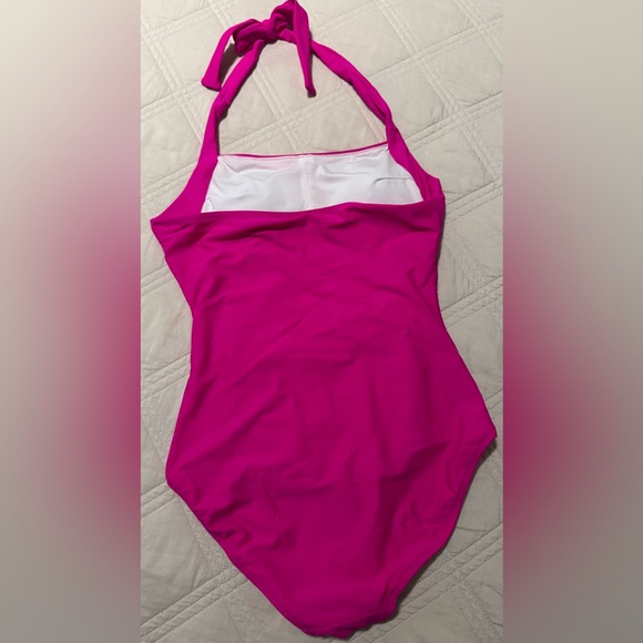 Gorgeous WHITE BIRCH Solid Halter Ruched Swimsuit - Picture 3 of 3